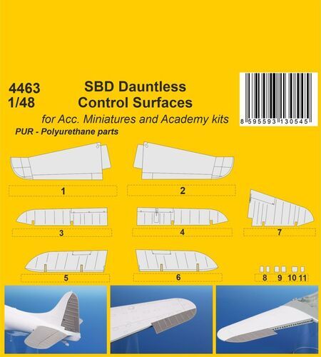 CMK 4463 1/48 SBD Dauntless Control Surfaces / for Acc. Miniatures and Academy kits - Hobby City NZ