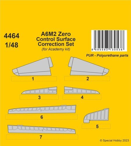 CMK 4464 1/48 A6M2 Zero Control Surface Correction Set / for Academy kit - Hobby City NZ