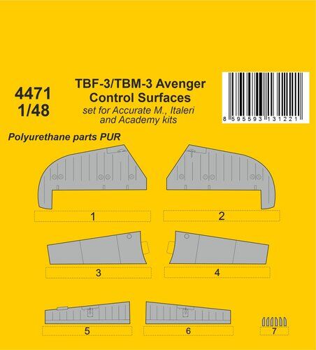 CMK 4471 1/48 TBF-3/TBM-3 Avenger Control Surfaces - Hobby City NZ