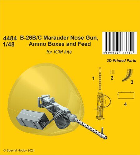 CMK 4484 1/48 B-26B/C Marauder Nose Gun Ammo Boxes and Feed / for ICM kit - Hobby City NZ