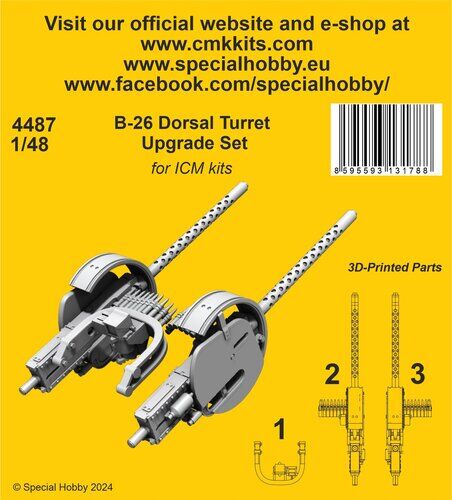 CMK 4487 1/48 B-26 Dorsal Turret Upgrade Set / for ICM kit - Hobby City NZ