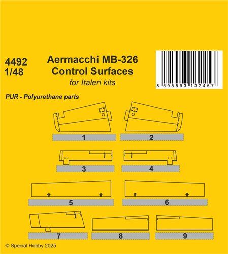 CMK 4492 1/48 Aermacchi MB-326 Control Surfaces - Hobby City NZ