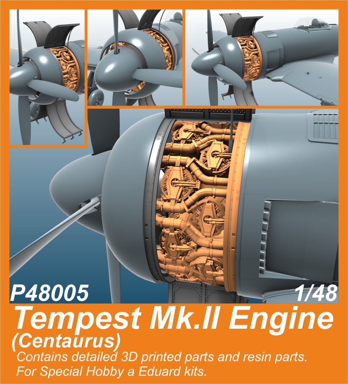 CMK P48005 1/48 Tempest Mk.II Engine (Centaurus) / for SH and Eduard kits - Hobby City NZ