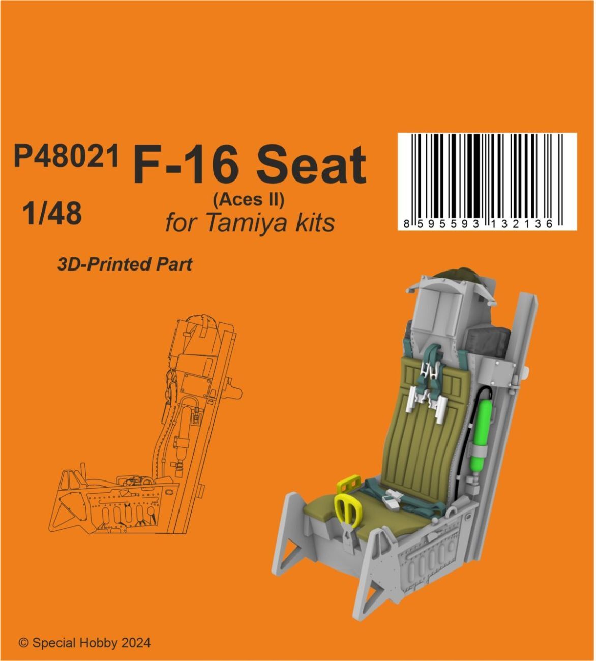 CMK P48021 1/48 F-16 Seat (Aces II) / for Tamiya kits - Hobby City NZ
