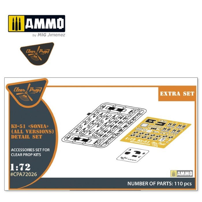 xClear Prop CPA72026 1/72 Ki-51 Sonia detail set (all versions) (7546200588525)