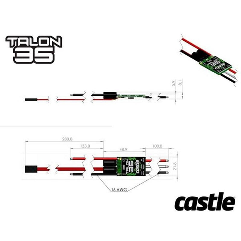Castle Creations CSE010012200 Talon 35-Amp 25V ESC w/7-Amp BEC - Hobby City NZ