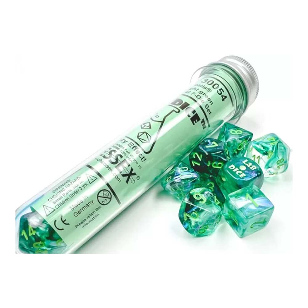 Chessex Borealis Polyhedral Kelp/Light Green