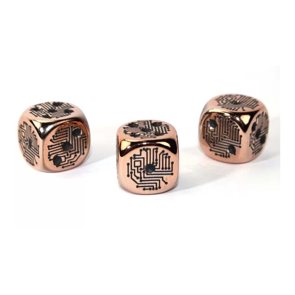Chessex Copper Circuit Design d6 (Metal Plated)