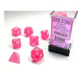 Chessex Frosted Pink w/White Classic Polyhedral