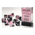 Chessex Chessex-Gemini 12mm d6(36 Dice) Black-Pink/White