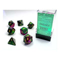 Chessex Gemini Black-Green w/Gold Classic Polyhe
