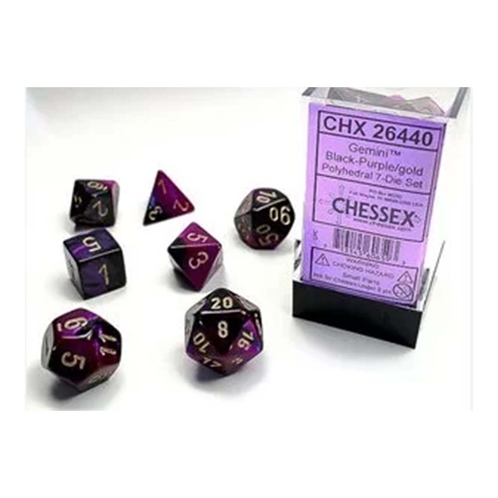 Chessex Gemini Black-Purple/gold 7-Die Set