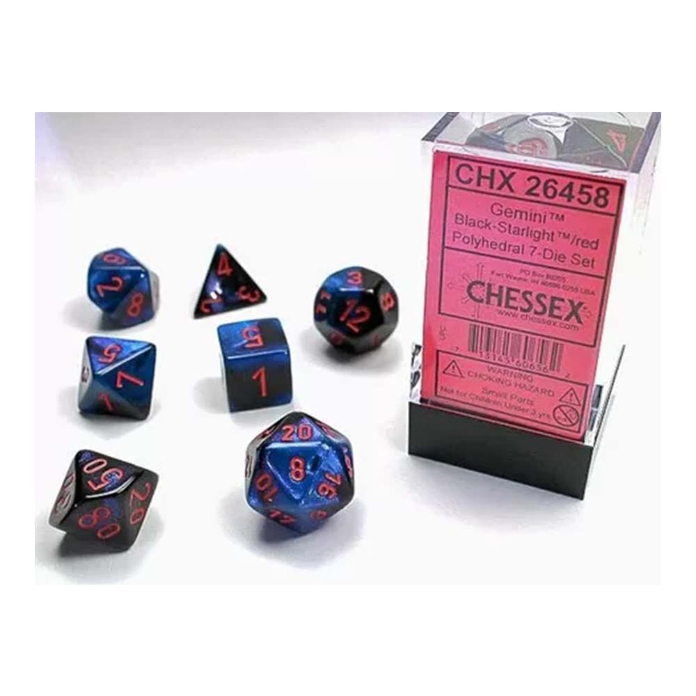 Chessex Gemini Black-Starlight w/Red Classic Pol