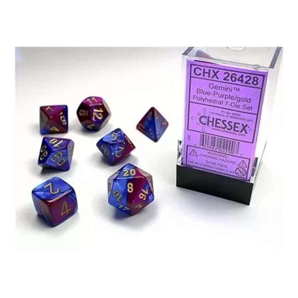 Chessex Gemini Blue-Purple/Gold 7-Die Set