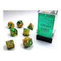 Chessex Gemini Polyhedral Dice Set Gold Green Wh