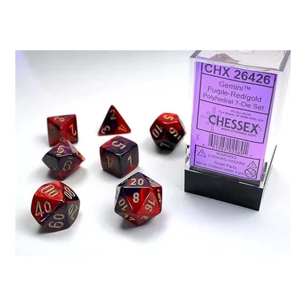 Chessex Gemini Purple-Red/Gold 7-Die Set