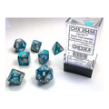 Chessex Gemini Steel-Teal w/White Classic Polyhe