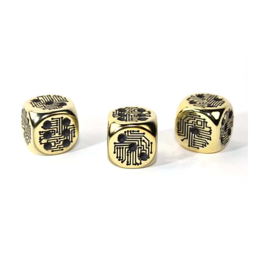 Chessex Gold Circuit Design d6 (Metal Plated)