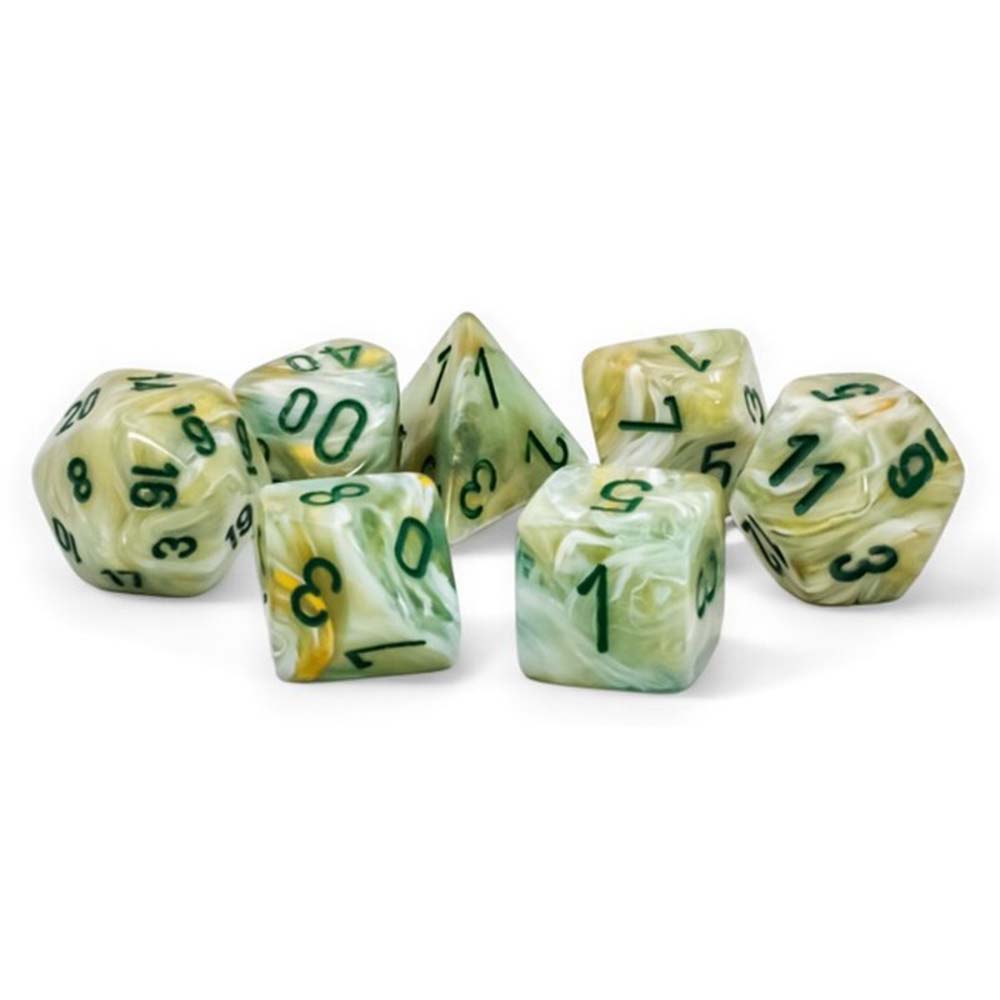 Chessex Marble Mini-hedral Green/dark green 7-Die Set