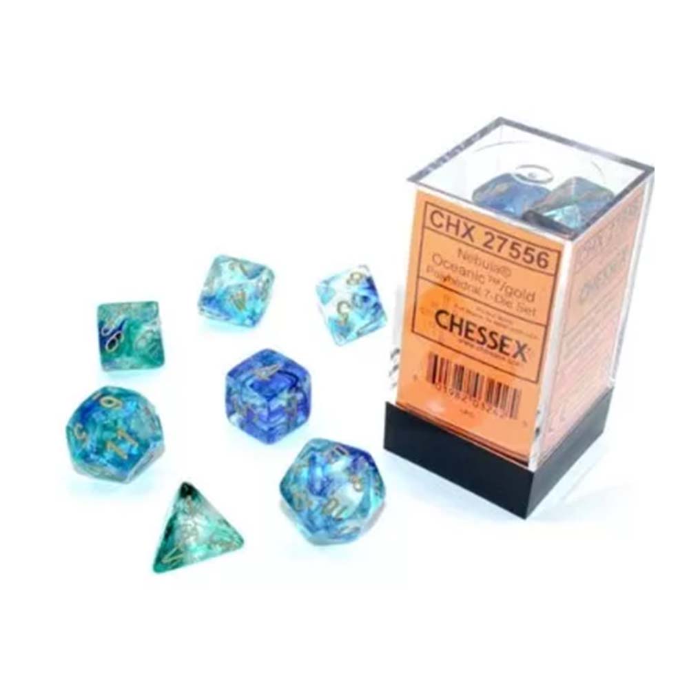 Chessex Nebula oceanic/gold Luminary dice set