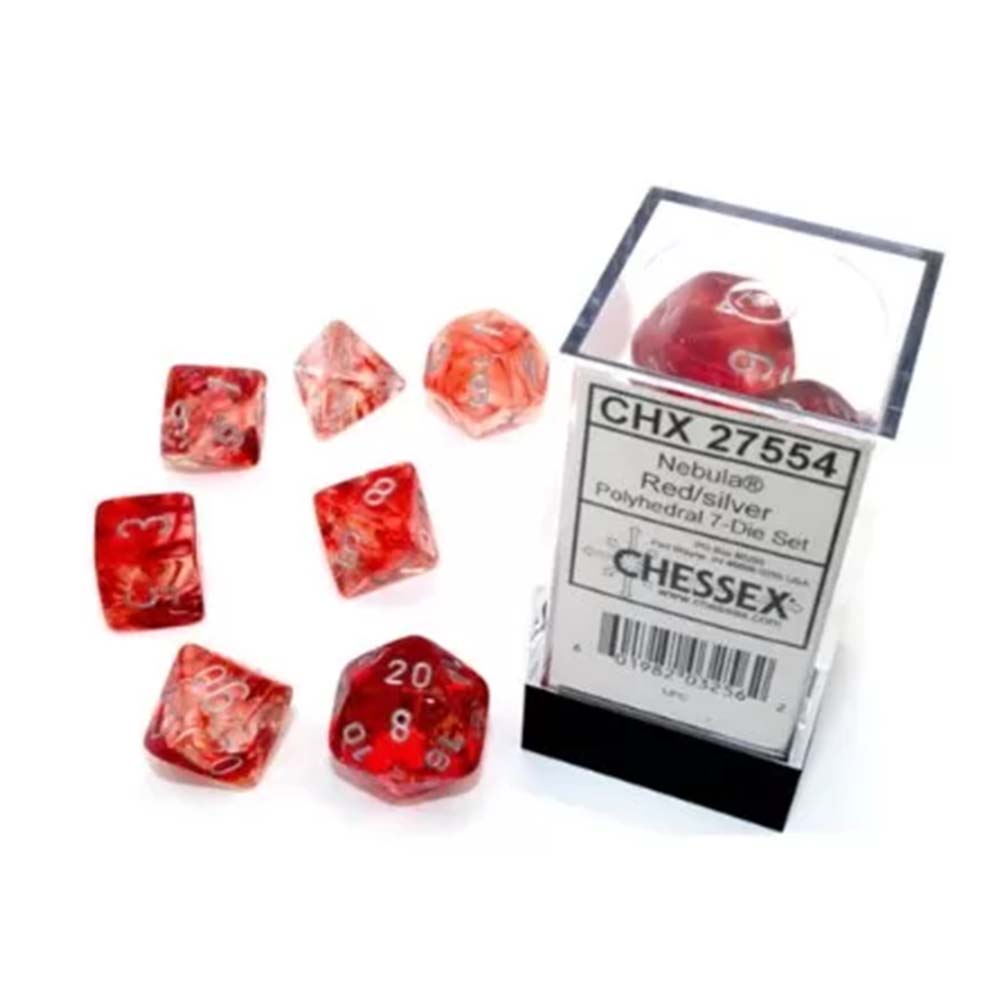 Chessex Nebula red/silver Luminary dice set