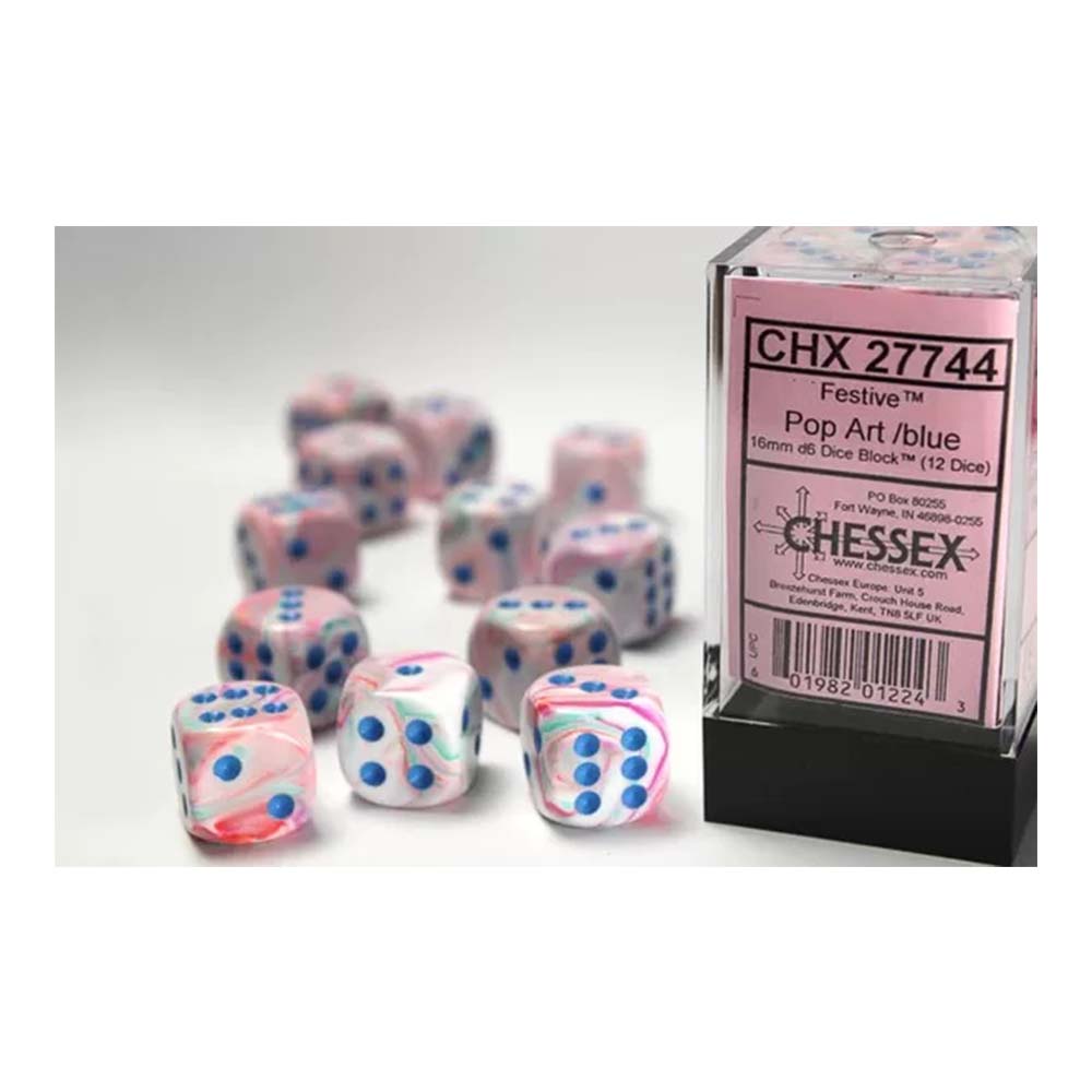 Chessex Signature 16mm d6 (12 Dice) Festive Pop
