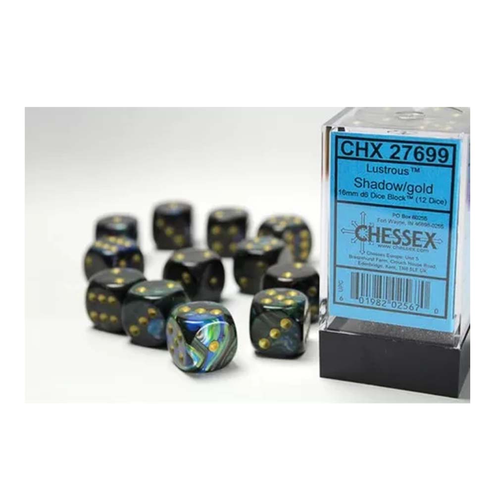 Chessex Signature 16mm d6 (12 Dice) Lustrous Sha