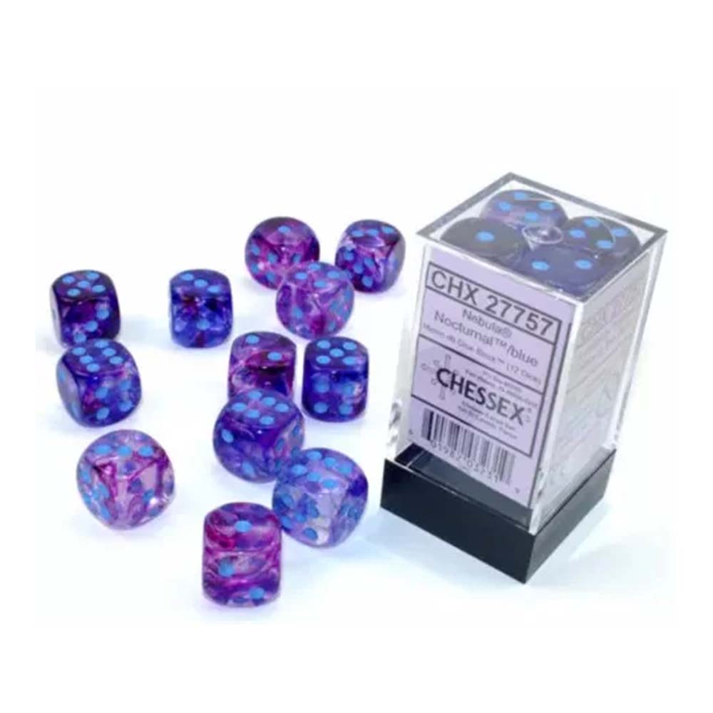 Chessex Signature 16mm d6 (12 Dice) Nebula Noctu