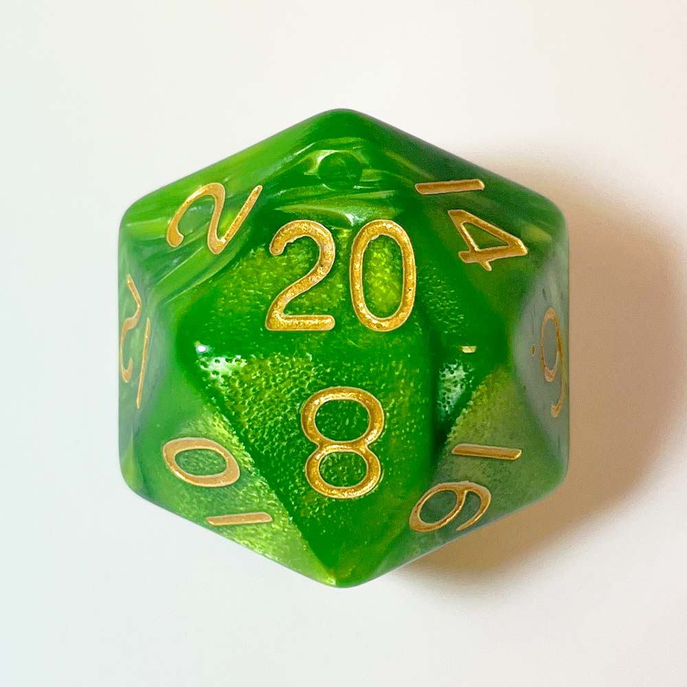 MDG Mega Acrylic d20: Combo Attack Green/L. Gree