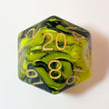 MDG Mega Acrylic d20: Combo Attack Black/Yellow