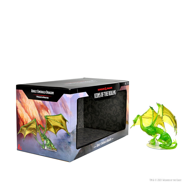 WizKids 96064 D&D Icons of the Realms: Adult Emerald Dragon Premium Figure (9003830608109)