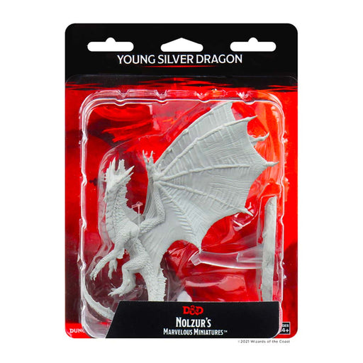WizKids 90036 D&D Nolzurs Marvelous Miniatures Young Silver Dragon (9003814289645)