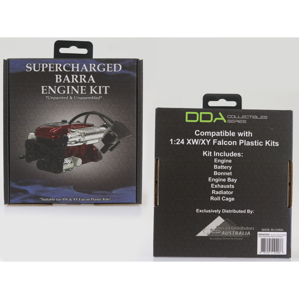 Diecast Distributors Australia DDA-AC023 1/24 Ford XW/XY Barra 6 Cylinder Engine Supercharged Plastic Kit Accessory Pack