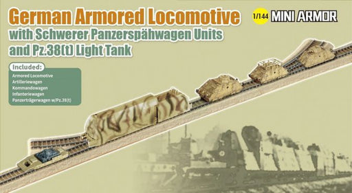 Dragon Model 14151 1/144 German Armored Locomotive w/ Schwerer Panzerspahwagen Units - Hobby City NZ (8964856840429)