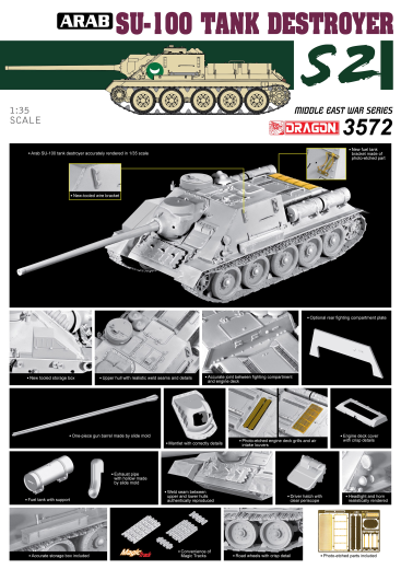 Dragon Model 3572 1/35 Egyptian Army SU-100 Tank Destroyer - Hobby City NZ (8964859003117)