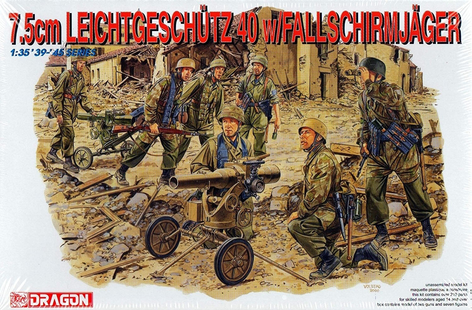 Dragon Model 6147 1/35 7.5cm Leichtgeschutz 40 w/ FJ (8964862345453)
