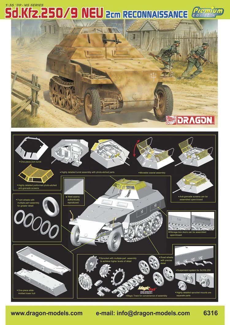 Dragon Model 6316 1/35 Sd.Kfz.250/9 2cm Recon (Premium) - Hobby City NZ (8964865753325)