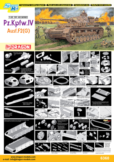 Dragon Model 6360 1/35 Pz.Kpfw.IV Ausf.F2(G) (Smart Kit) - Hobby City NZ (8964866081005)