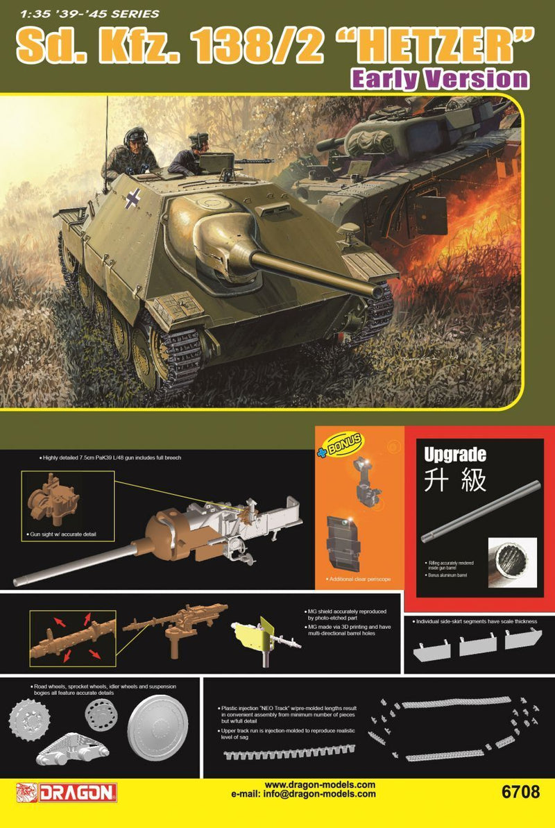 Dragon Model 6708 1/35 Hetzer Early Version - Hobby City NZ (8964870635757)