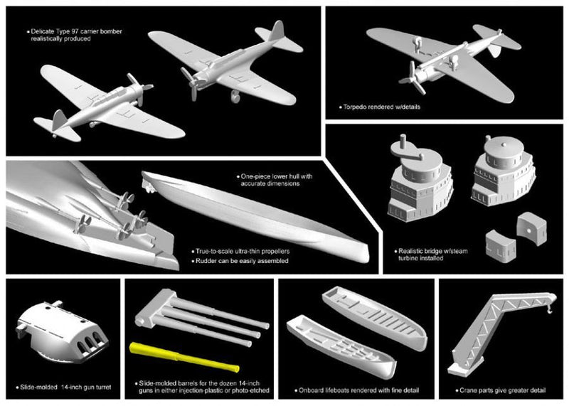 Dragon Model 7127 1/700 U.S.S. Arizona BB-39 + IJN Type 97 Kate Carrier Bomber Pearl Harbour Attack) - Hobby City NZ