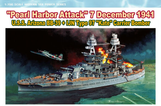 Dragon Model 7127 1/700 U.S.S. Arizona BB-39 + IJN Type 97 Kate Carrier Bomber Pearl Harbour Attack) - Hobby City NZ