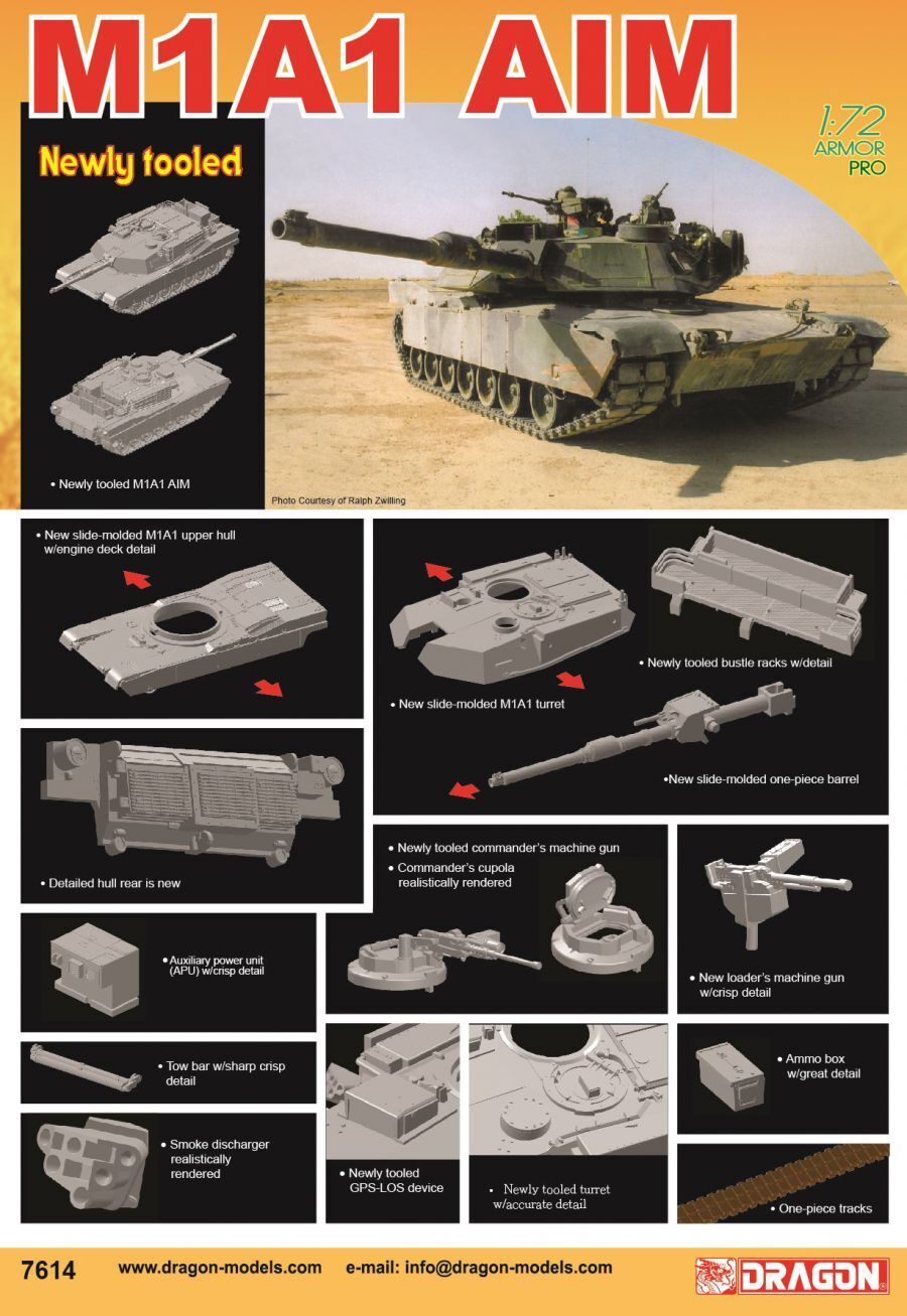 Dragon Model 7614 1/72 M1A1 AIM (8964878106861)