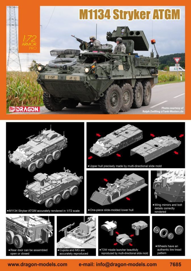 Dragon Model 7685 1/72 M1134 Stryker ATGM (8964878270701)