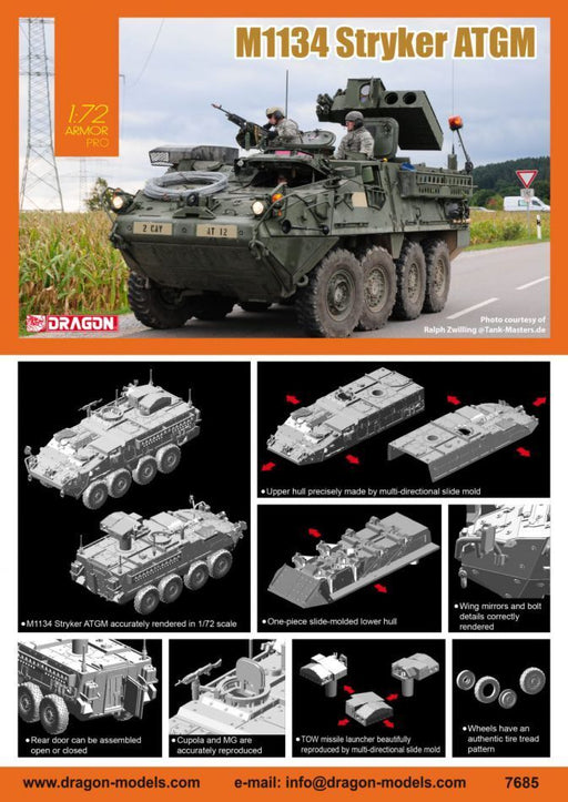Dragon Model 7685 1/72 M1134 Stryker ATGM - Hobby City NZ (8964878270701)
