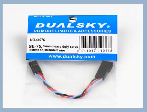 Dual Sky DSA-41076 Servo Extension Lead 75mm Heavy Duty Twisted with Safety Clip