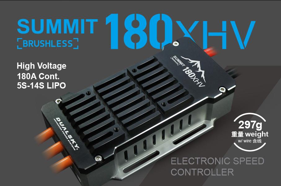 Dual Sky DSE-42286 Summit 180XHV 180Amp 5-14S Brushless Aircraft Electronic Speed Controller