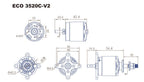 Dual Sky DSM-51670 ECO V2 3520C 820KV Brushless Outrunner Motor
