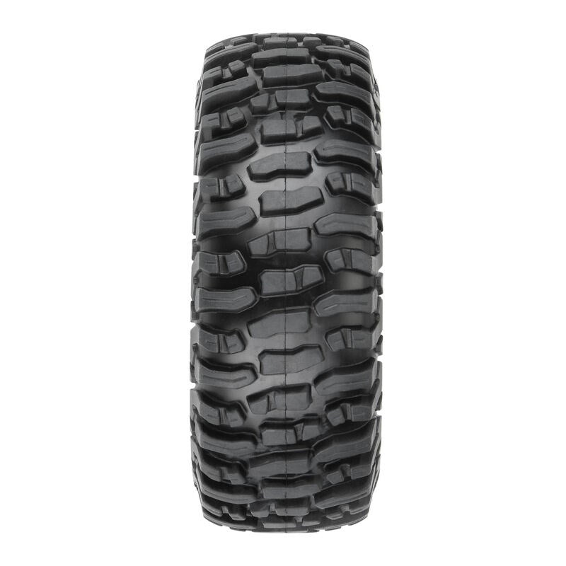 Duratrax Fossil Front/Rear 1.9in Assembled Black Kodiak RC Wheel & Tyre Set 1/10 Scale (2)