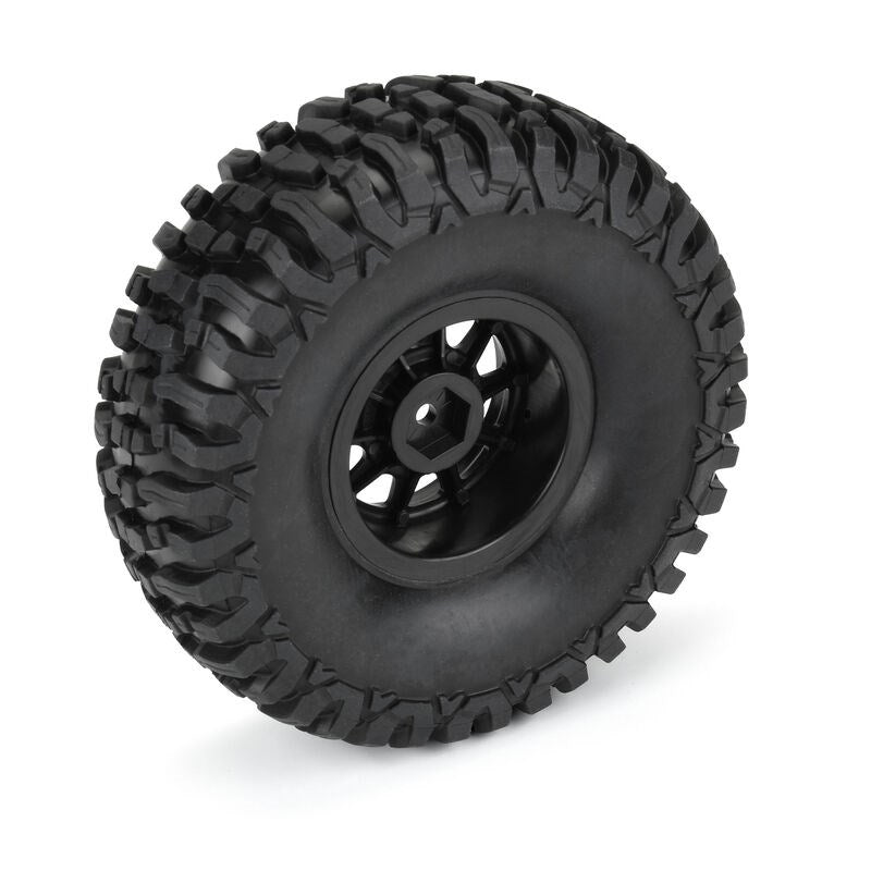 Duratrax Fossil Front/Rear 1.9in Assembled Black Kodiak RC Wheel & Tyre Set 1/10 Scale (3)