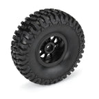 Duratrax Fossil Front/Rear 1.9in Assembled Black Kodiak RC Wheel & Tyre Set 1/10 Scale (3)